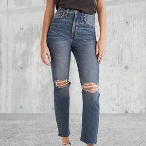 Madewell The Perfect Vintage Crop Jean in Gooding Wash: Knee-Rip Edition Size 28
